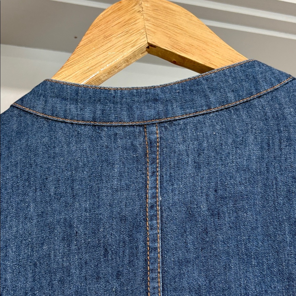 Soft Surroundings Denim Linen Blend Grotto Blouse, Size XL - Picture 7 of 11